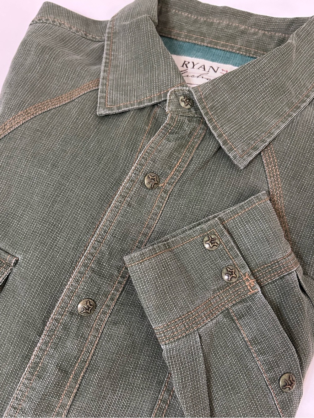 Ryan Michael Straight Stitch Western Shirt, Size L, Like New